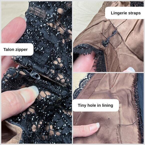 Vintage 1970s Black Floral Lace Overlay Sleeveless V-Neck Top - Picture 5 of 8